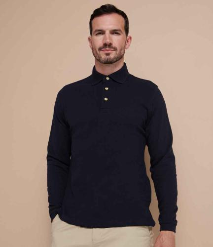 Henbury Long Sleeve Cotton Piqu� Polo Shirt